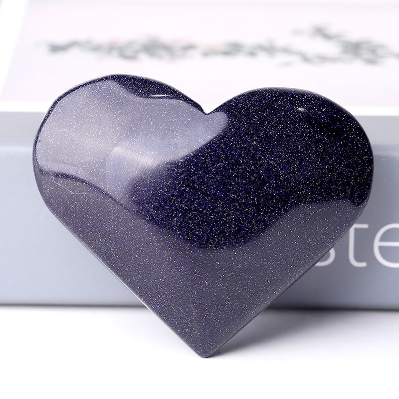 Blue Sandstone 2.5-3 Inch Heart Crystal Carving