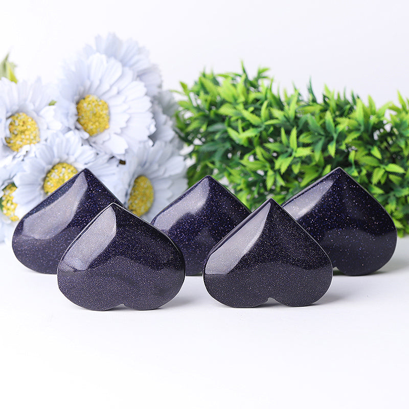 Blue Sandstone 2.5-3 Inch Heart Crystal Carving