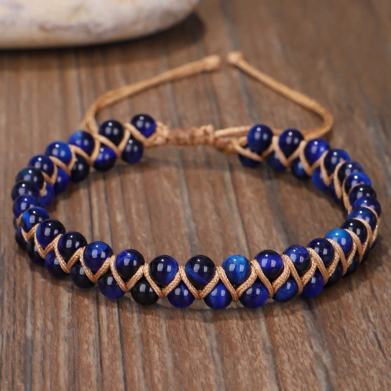 Blue Tiger Eye Bracelet for Luck and Insight