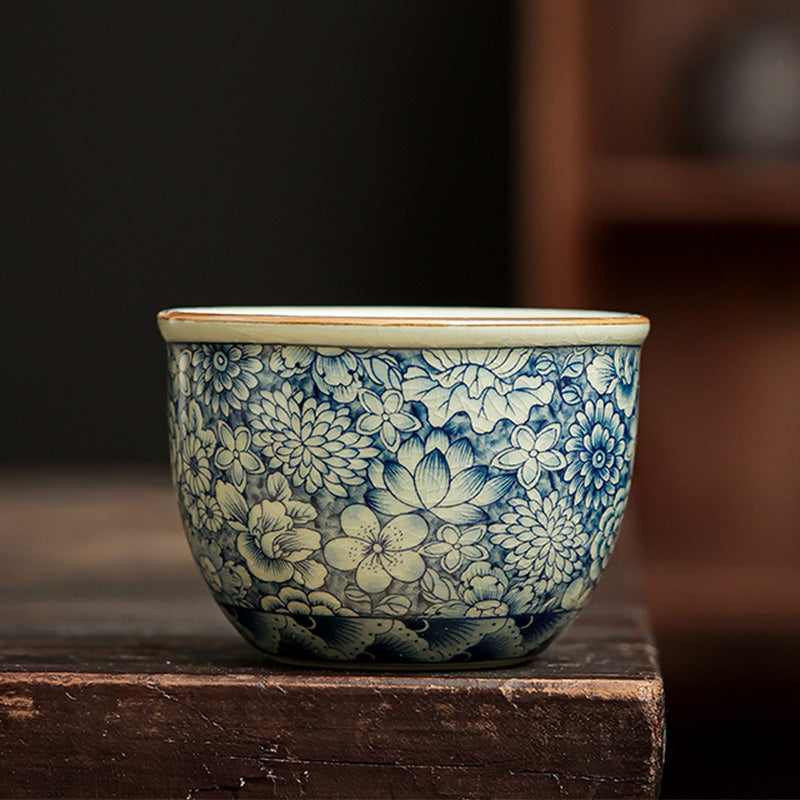 Blue and White Porcelain Gongfu Tea Set Zen Decor