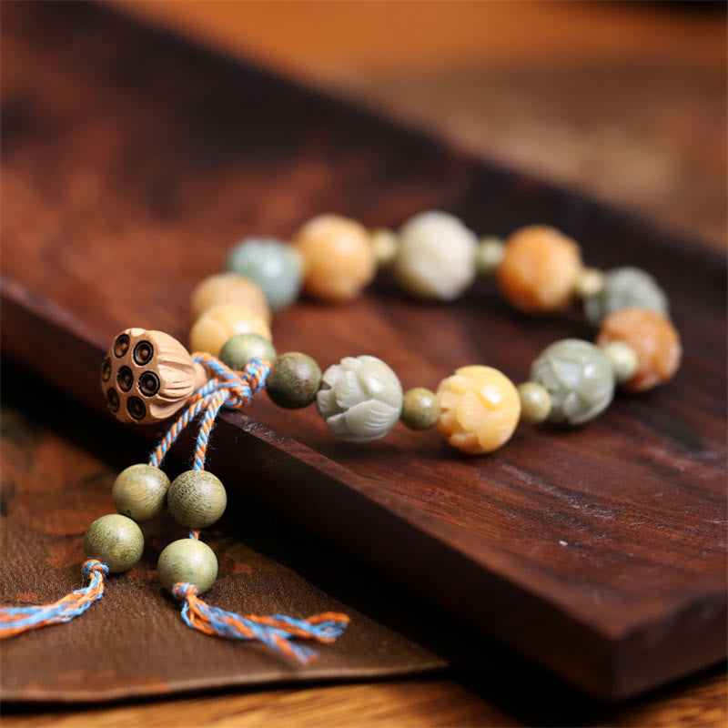 Bodhi Seed Lotus Green Sandalwood Wisdom Harmony Bracelet