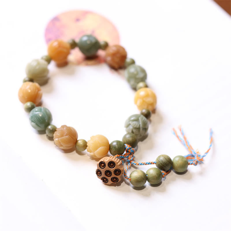 Bodhi Seed Lotus Green Sandalwood Wisdom Harmony Bracelet