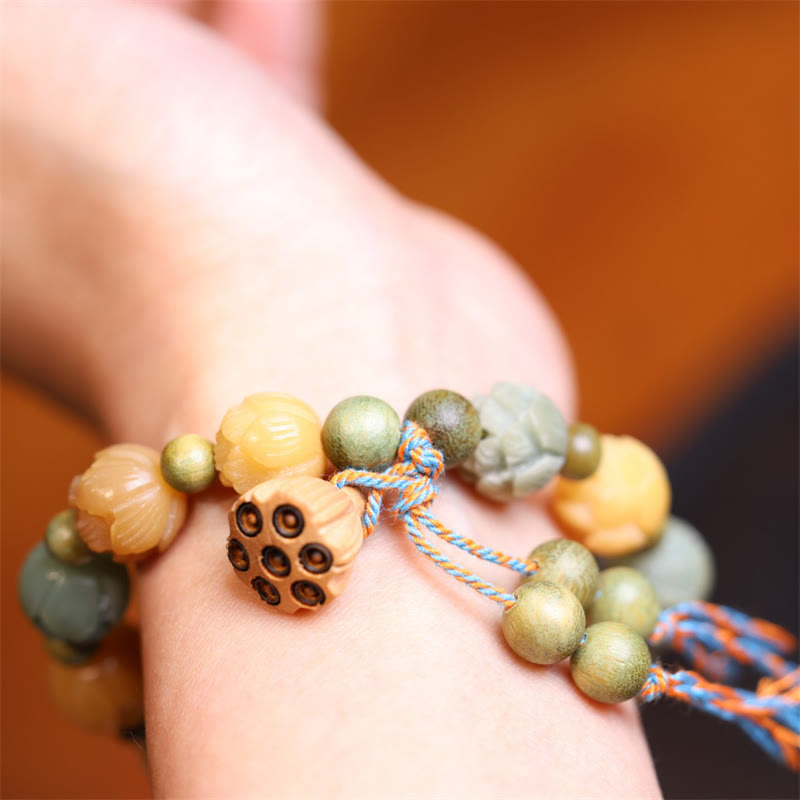Bodhi Seed Lotus Green Sandalwood Wisdom Harmony Bracelet