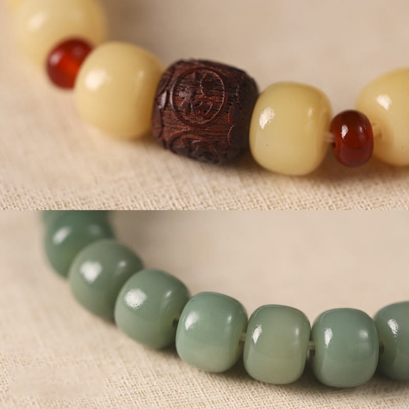 Bodhi Seed Peace Bracelet with Fu Character Beads