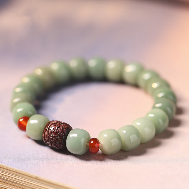 Bodhi Seed Peace Bracelet with Fu Character Beads