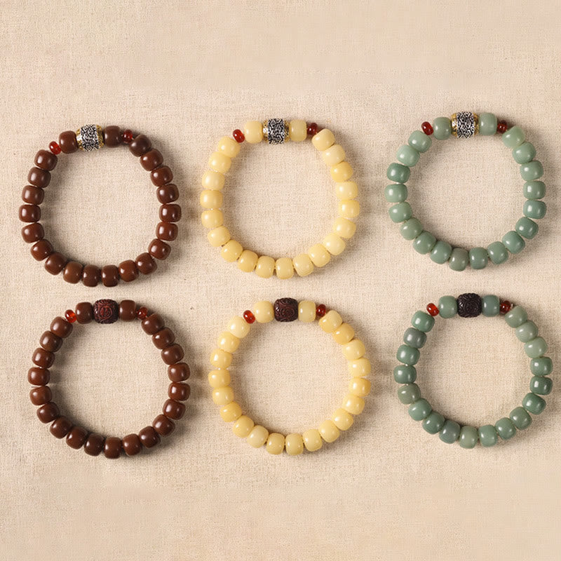 Bodhi Seed Peace Bracelet with Fu Character Beads