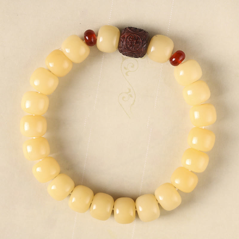 Bodhi Seed Peace Bracelet with Fu Character Beads