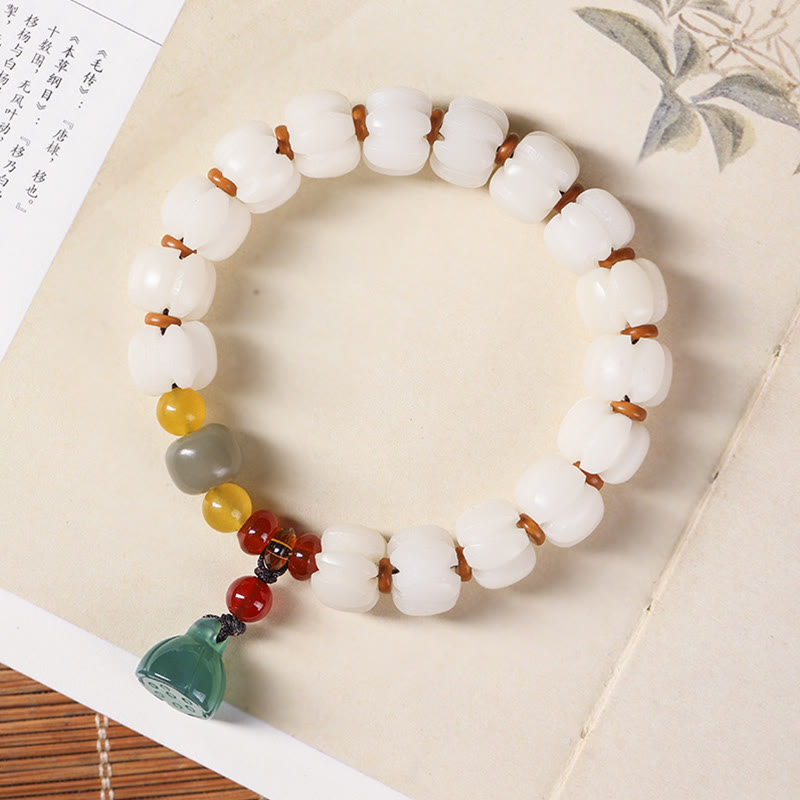 Bodhi Seed Red Agate Lotus Harmony Bracelet