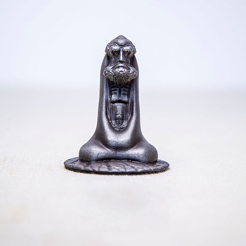 Bodhidharma 10cm Iron Powder Rust Resin Buddha Statue Decoration