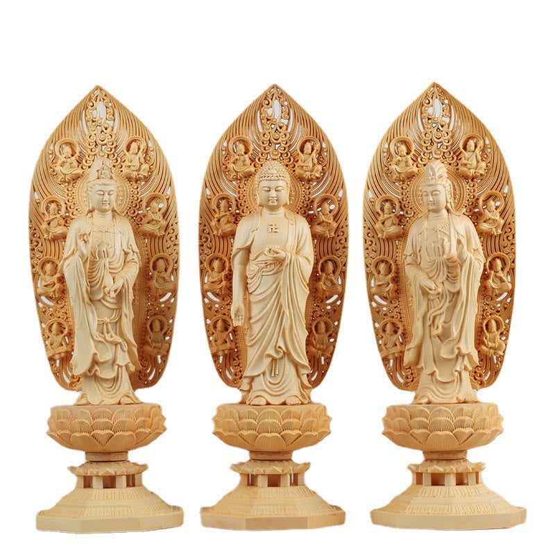 Boxwood Buddha Statue | Mahasthamaprapta Bodhisattva 43cm