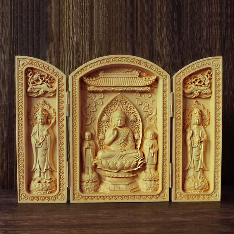 Boxwood Thousand-Armed Avalokitesvara Kwan Yin Altar Decoration