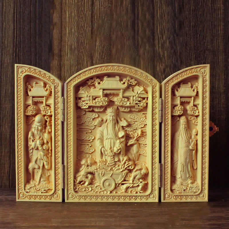 Boxwood Thousand-Armed Avalokitesvara Kwan Yin Altar Decoration