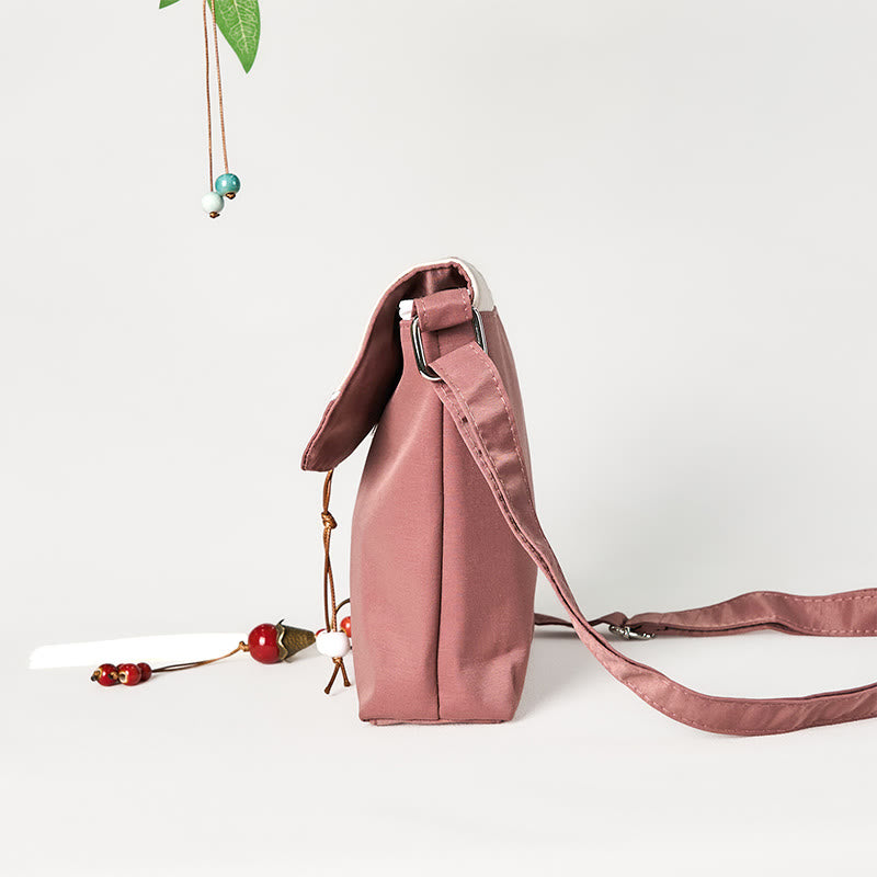 Brown Plum Blossom Cotton Linen Yoga Bag