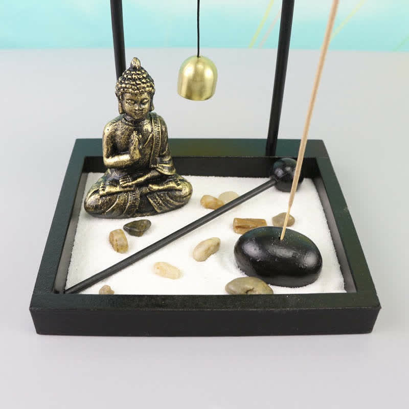 Buddha Statue Meditation Zen Garden Set 15cm