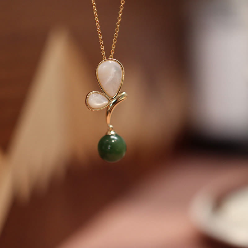 Butterfly Tridacna & Cyan Jade Calm Jewelry Set