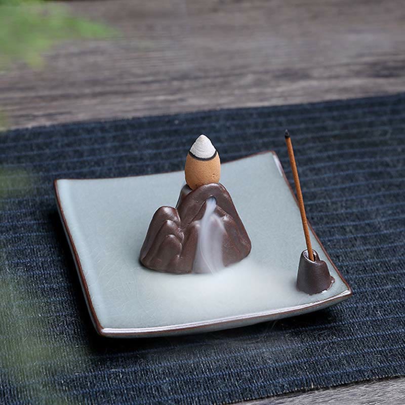 Ceramic Lotus Backflow Incense Burner for Meditation