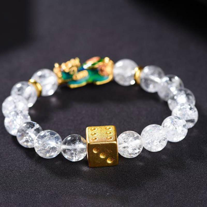 10mm Pixiu White Crystal Wealth Bracelet