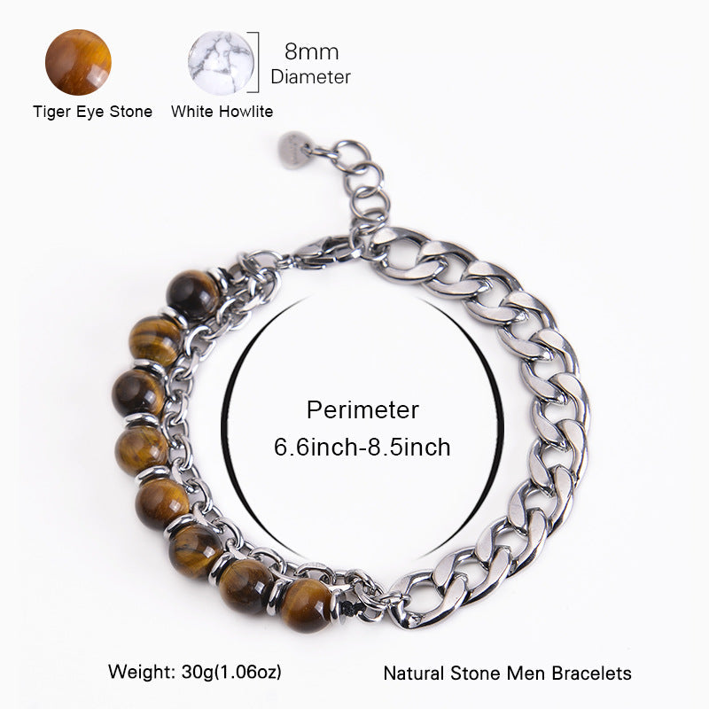 8mm Tiger Eye Picasso Jasper Energy Bracelet