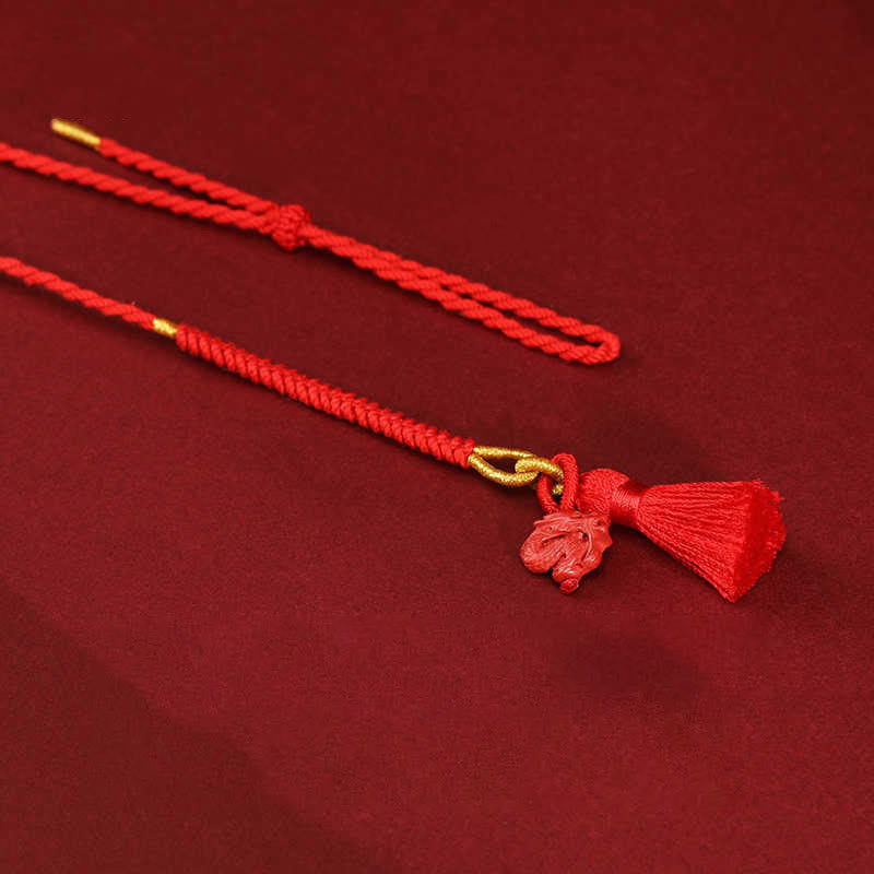 Cinnabar Dragon Protection Belly Chain Red String 2.5mm