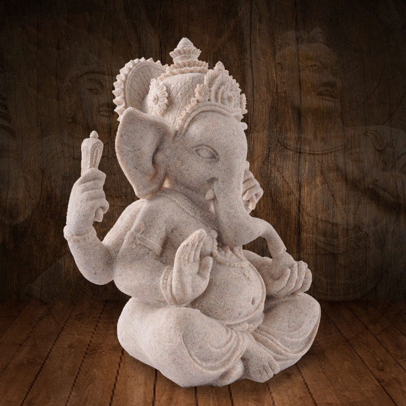 Ganesh Statue for Home | Resin Elephant God Decor 8.26IN