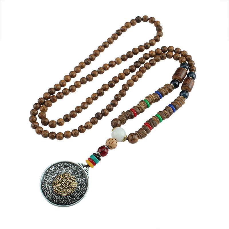 Turquoise Om Mani Padme Hum Prayer Wheel Necklace
