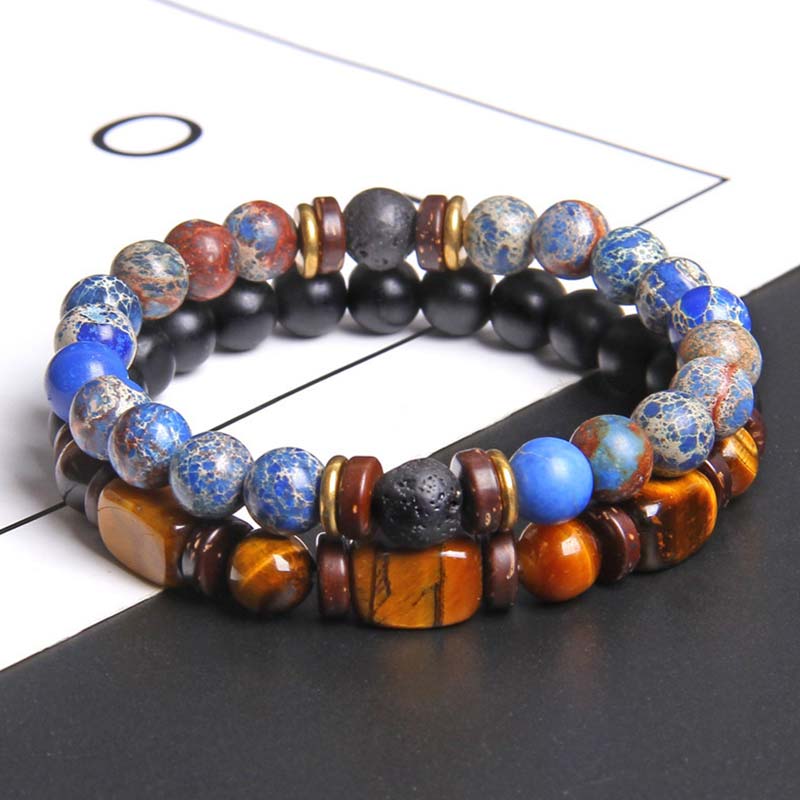 8mm Tiger Eye Emperor Stone Healing Bracelet for Meditation