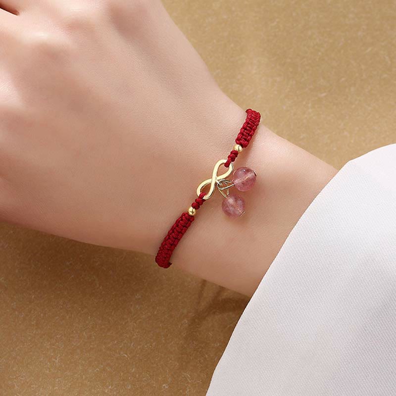 Strawberry Quartz Red String Bracelet | Love Healing Protection