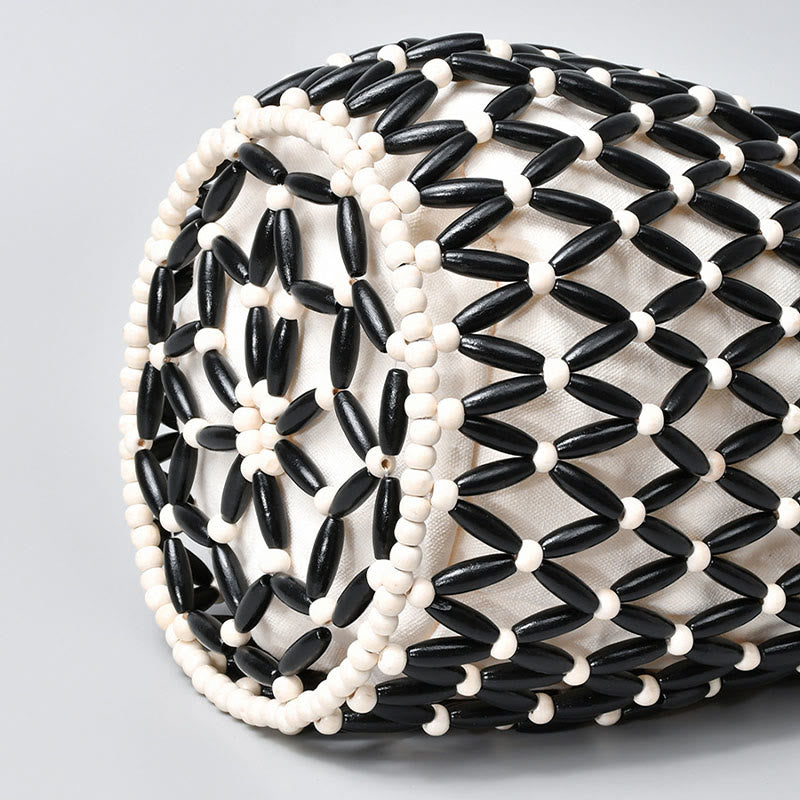 Wooden Beads Bucket Shoulder Bag for Spiritual Accessories