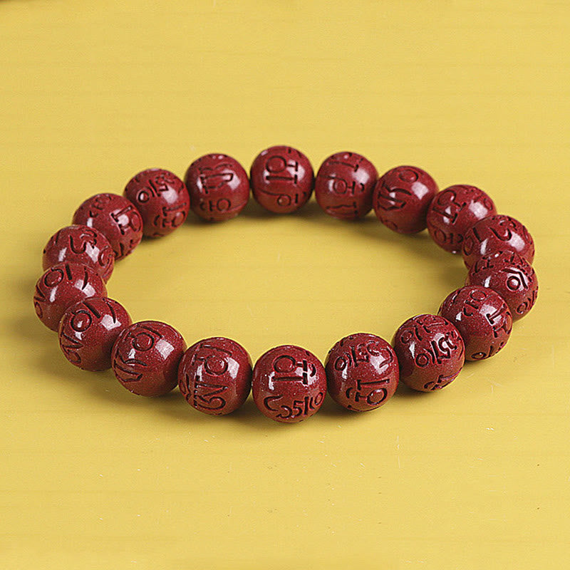 8mm Natural Double Pixiu Cinnabar Wealth Bracelet