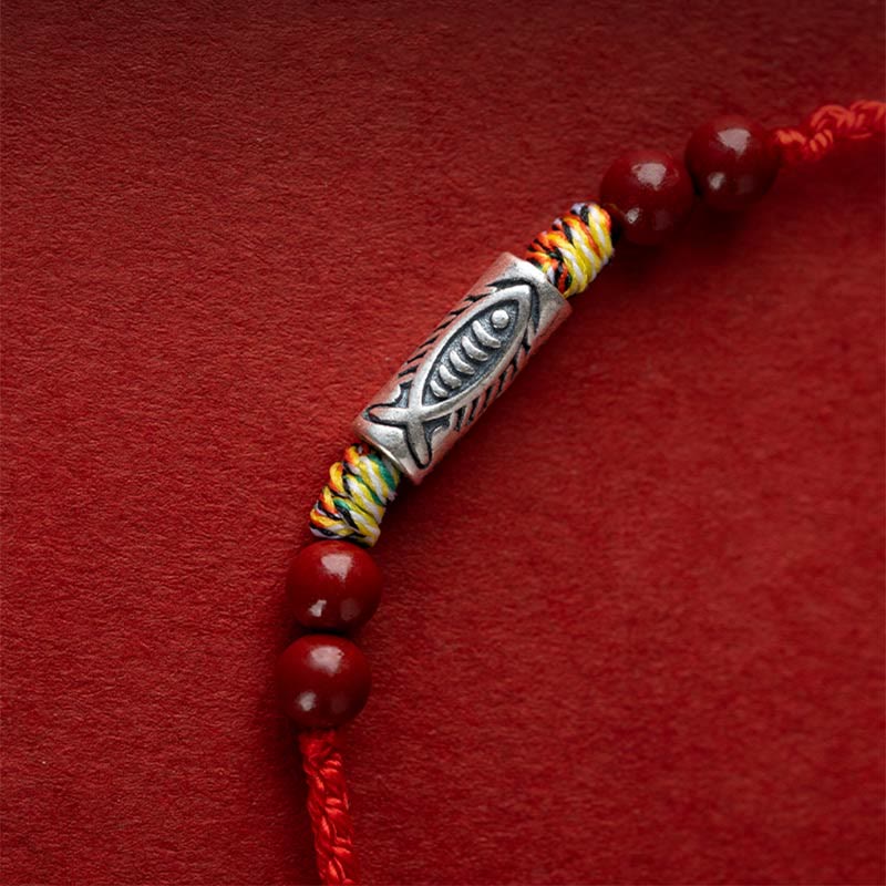 925 Sterling Silver Braided Koi Fish Bracelet for Wealth & Luck