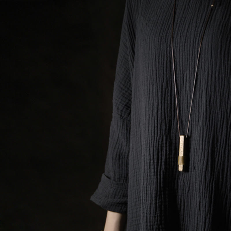 Copper Vintage Textured Wealth Necklace for Spiritual Luck