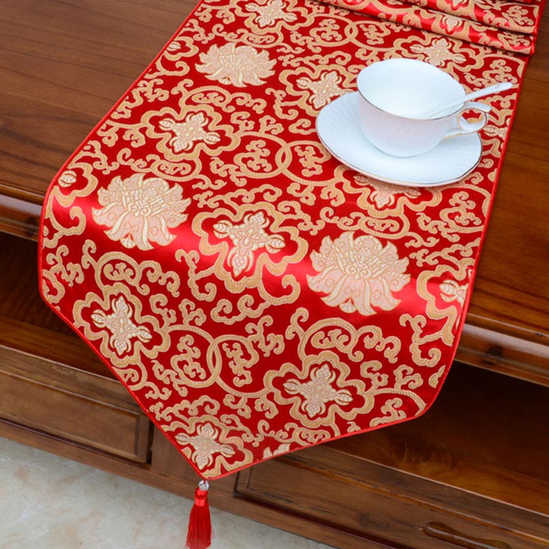Tibetan Prayer Altar Table Runner with Dragon & Vajra
