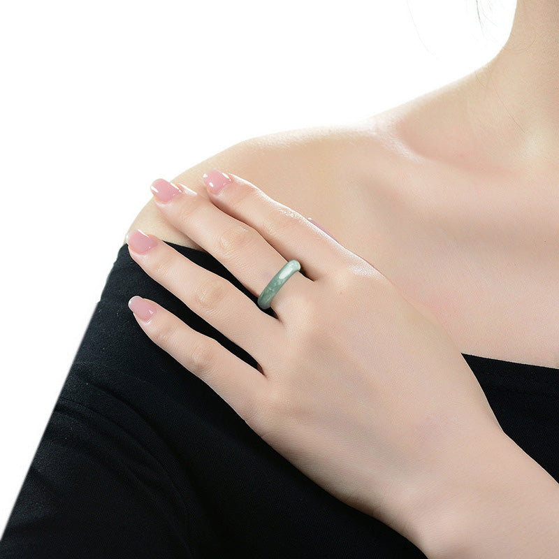 Jade Abundance Healing Ring | Natural Stone 6.5mm Width