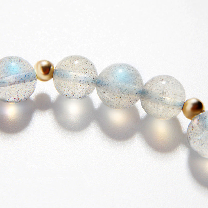 Moonstone Strawberry Quartz Pixiu Bracelet for Wealth & Love