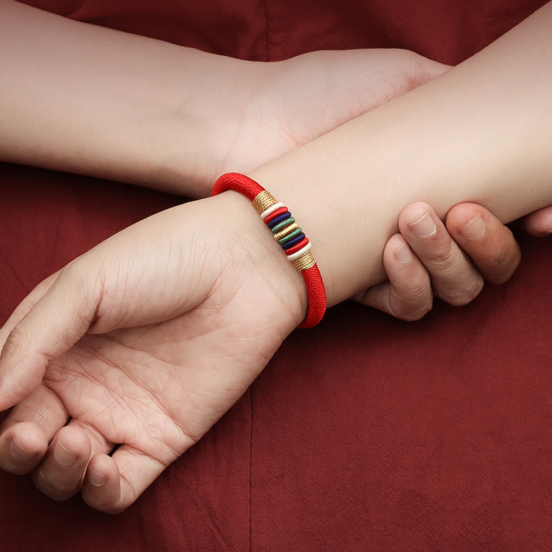 Five Elements Red String Bracelet | King Kong Knot, Protection & Luck