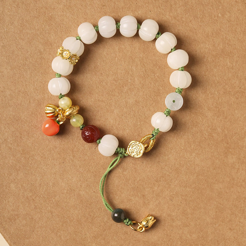 Bodhi Seed Lotus Bracelet for Peace & Enlightenment - 14-15cm