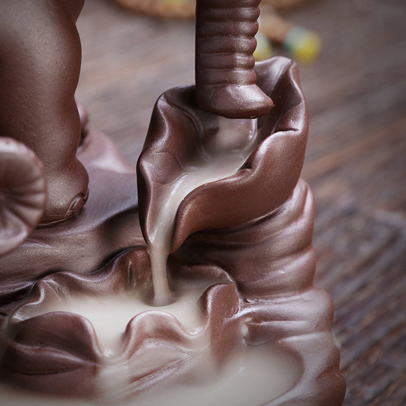 Tibetan Elephant Purple Clay Backflow Incense Burner