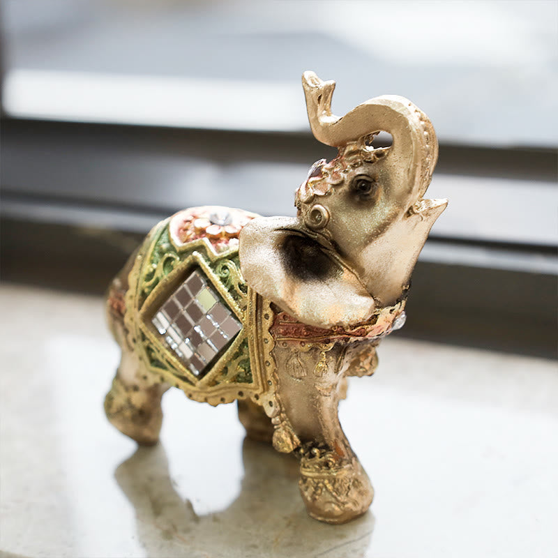 Green Feng Shui Elephant Figurine Small, Medium & Large Sizes