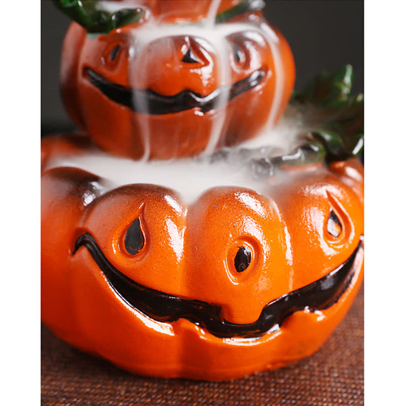 Halloween Pumpkin Resin Backflow Incense Burner Decor