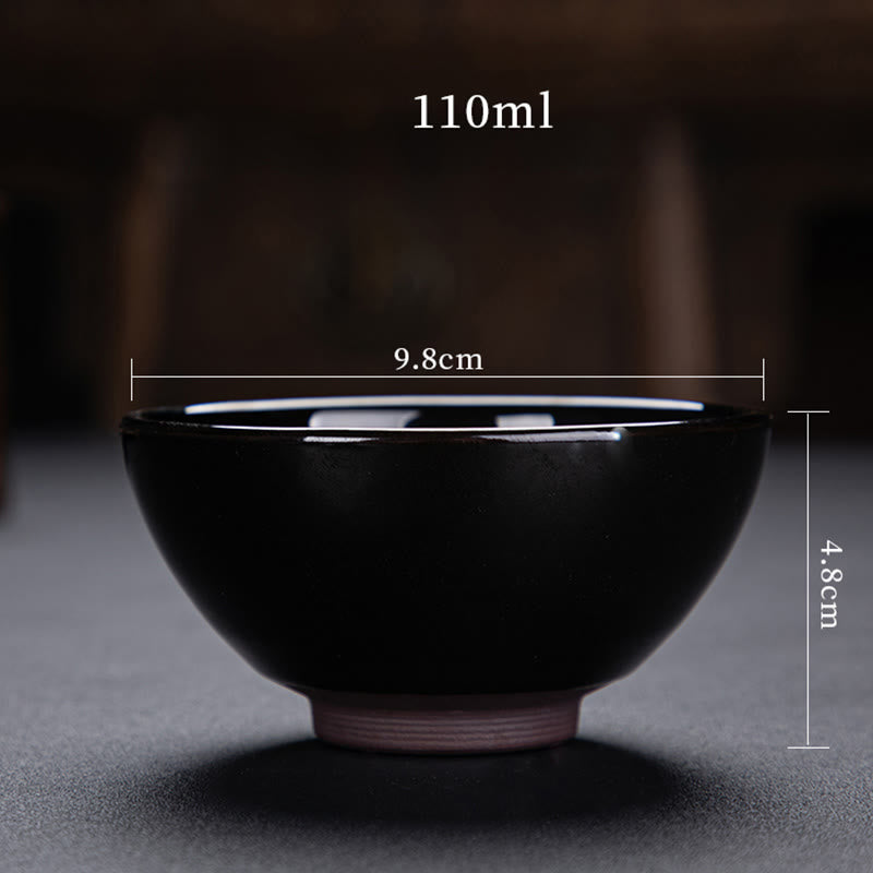 Gold Maple Leaf Jian Zhan Tenmoku Ceramic Teacup 120ml