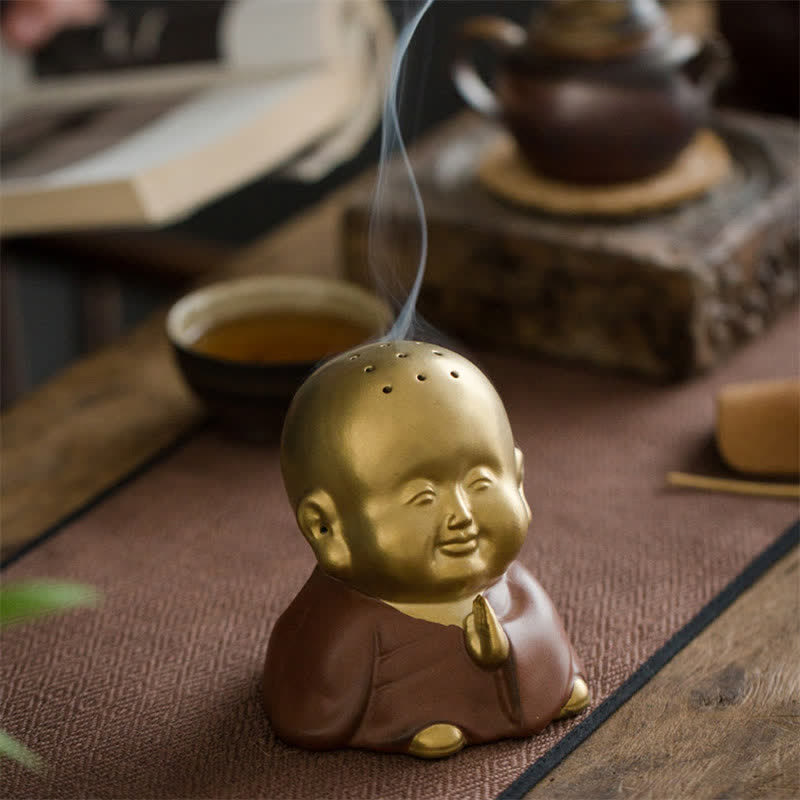 Little Buddha Ceramic Incense Burner for Healing & Meditation