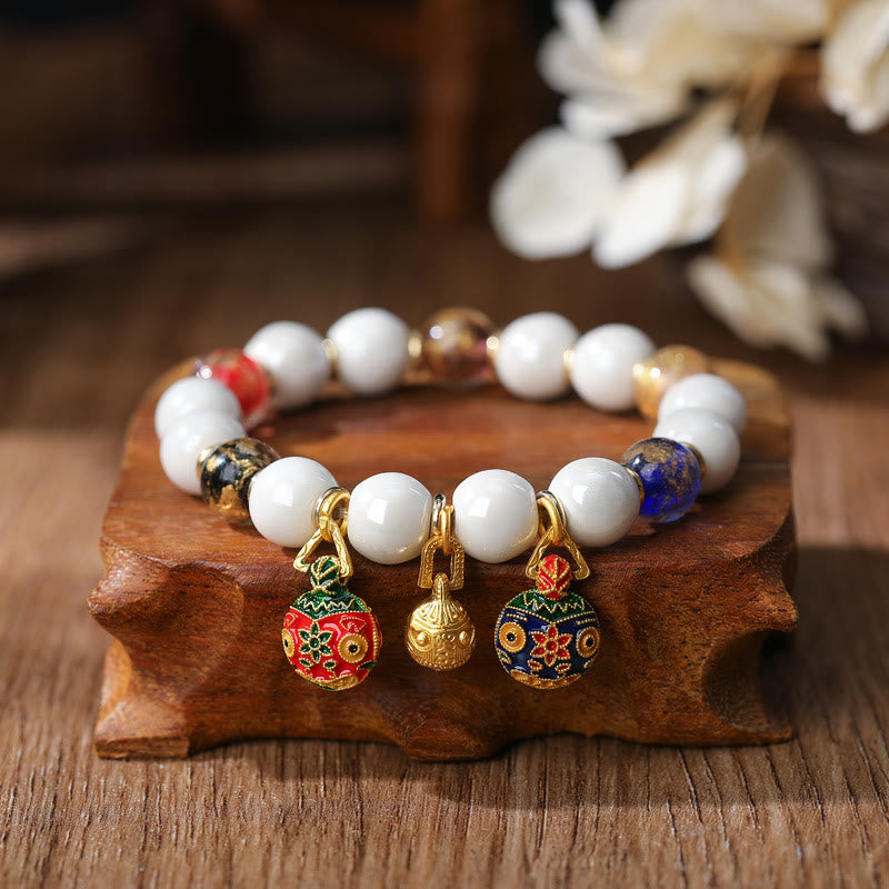 10mm Liuli Glass Spiritual Charm Bracelet for Prosperity