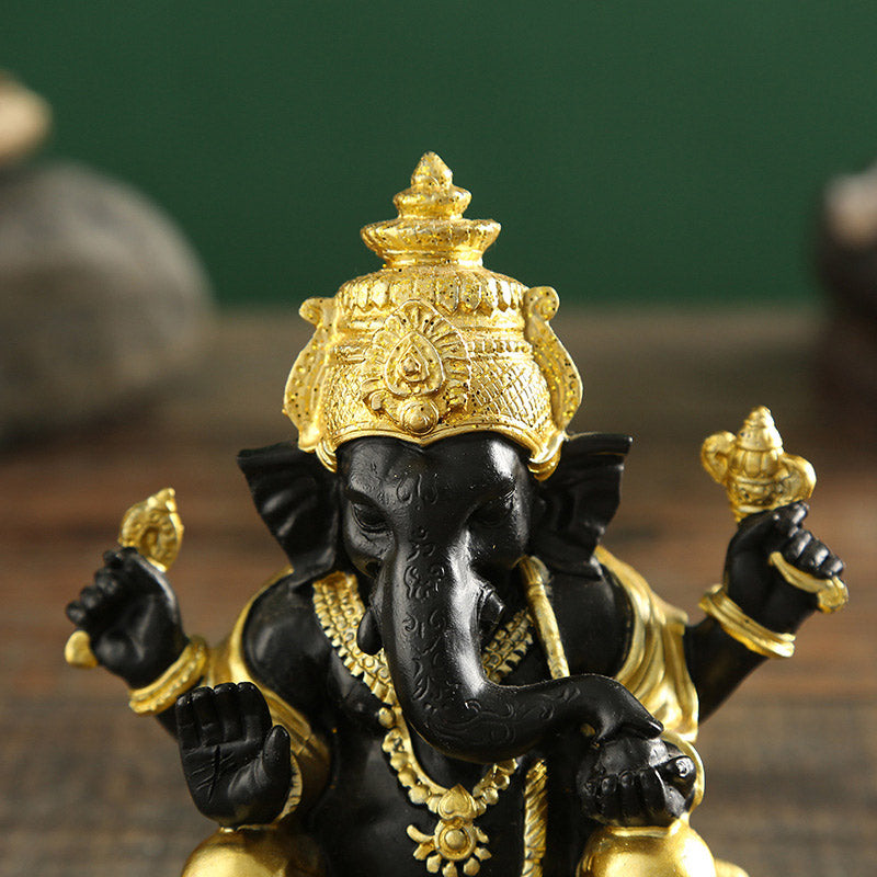 Ganpati Resin Ganesh Statue 8x6x12.5cm Spiritual Protection