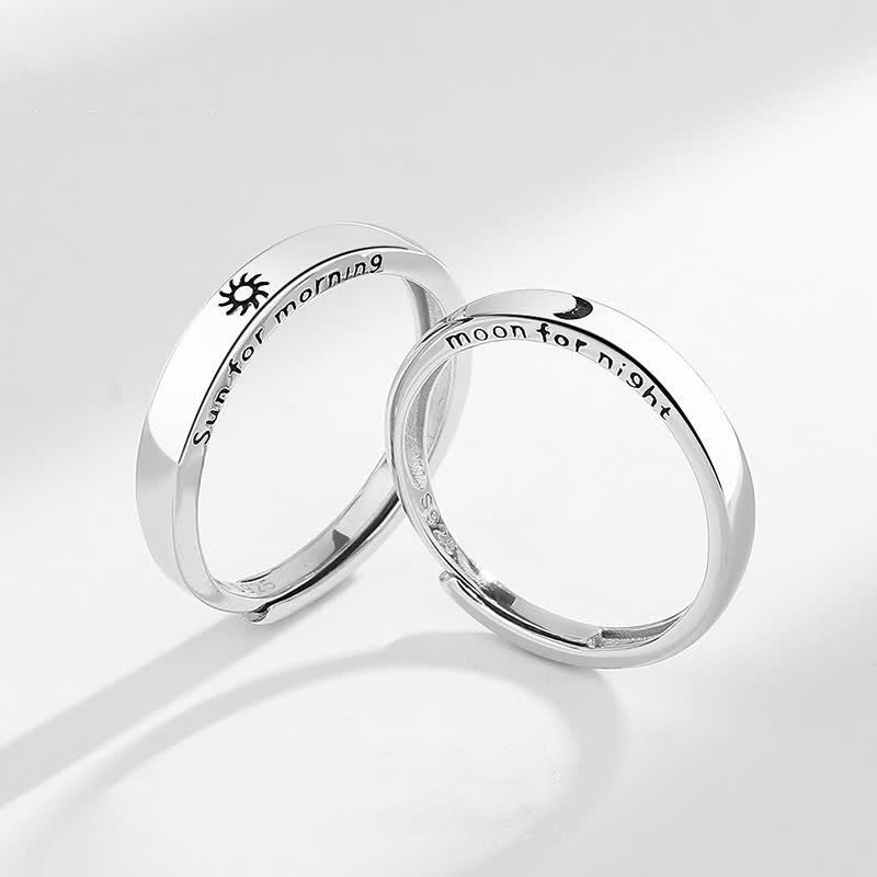 Adjustable 925 Sterling Silver Yin Yang Couple Ring