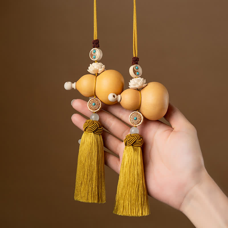 Lotus Feng Shui Gourd Tassels Car Hanging Charm