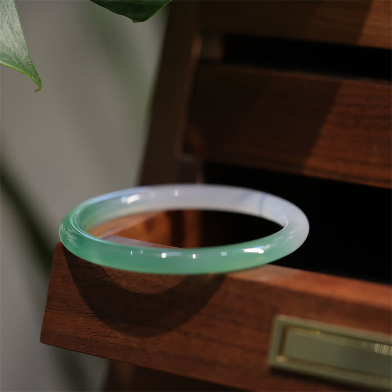 54mm Chalcedony Cuff Bracelet Bangle for Positive Energy