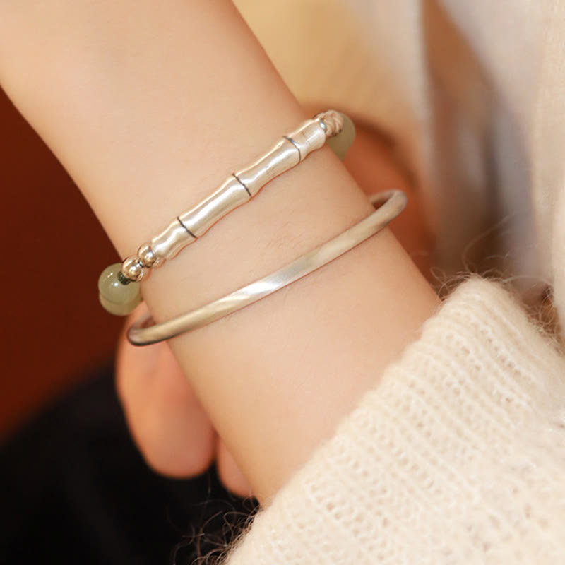 8mm Hetian Jade Fu Character Abundance Bracelet