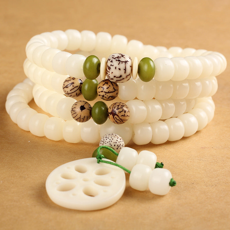 8mm Bodhi Seed Mala Bracelet for Meditation & Protection