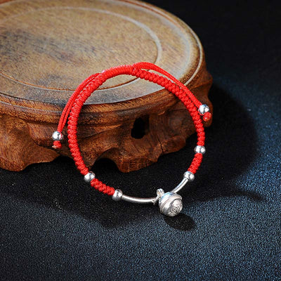 Unisex Red String Bell Bracelet for Protection & Luck