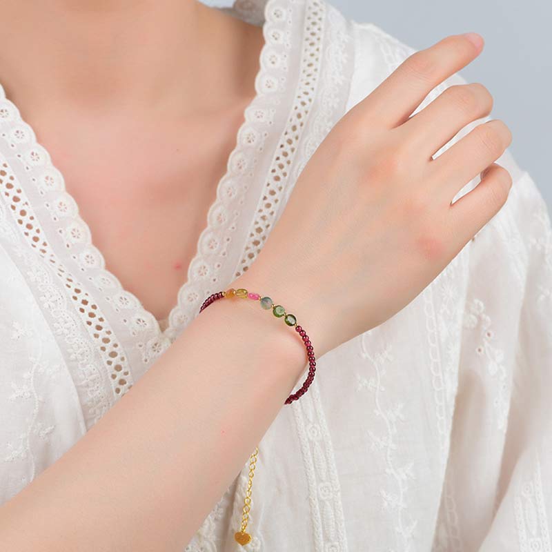 Garnet Tourmaline Protection Bracelet Anklet for Balance
